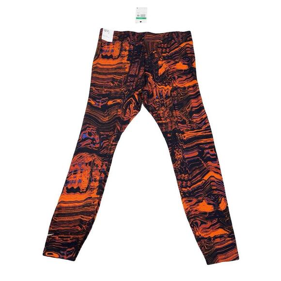 Nike Sportswear Womens High-Waisted Dance Leggings DJ4130-013 Black/Orange-Sz XL - Picture 6 of 6